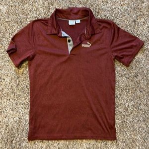 Boys Puma Maroon polo, Med (10-12)